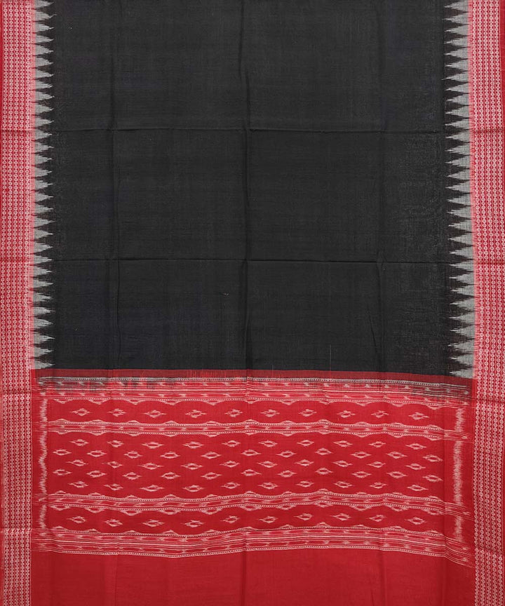 Black red handwoven cotton sambalpuri dupatta