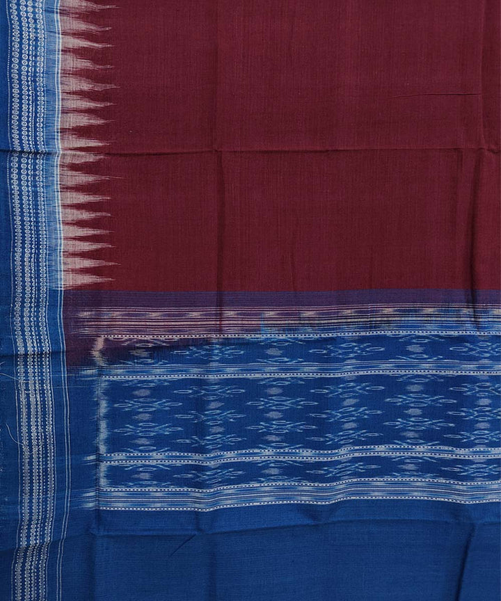 Maroon indgo handwoven cotton sambalpuri dupatta