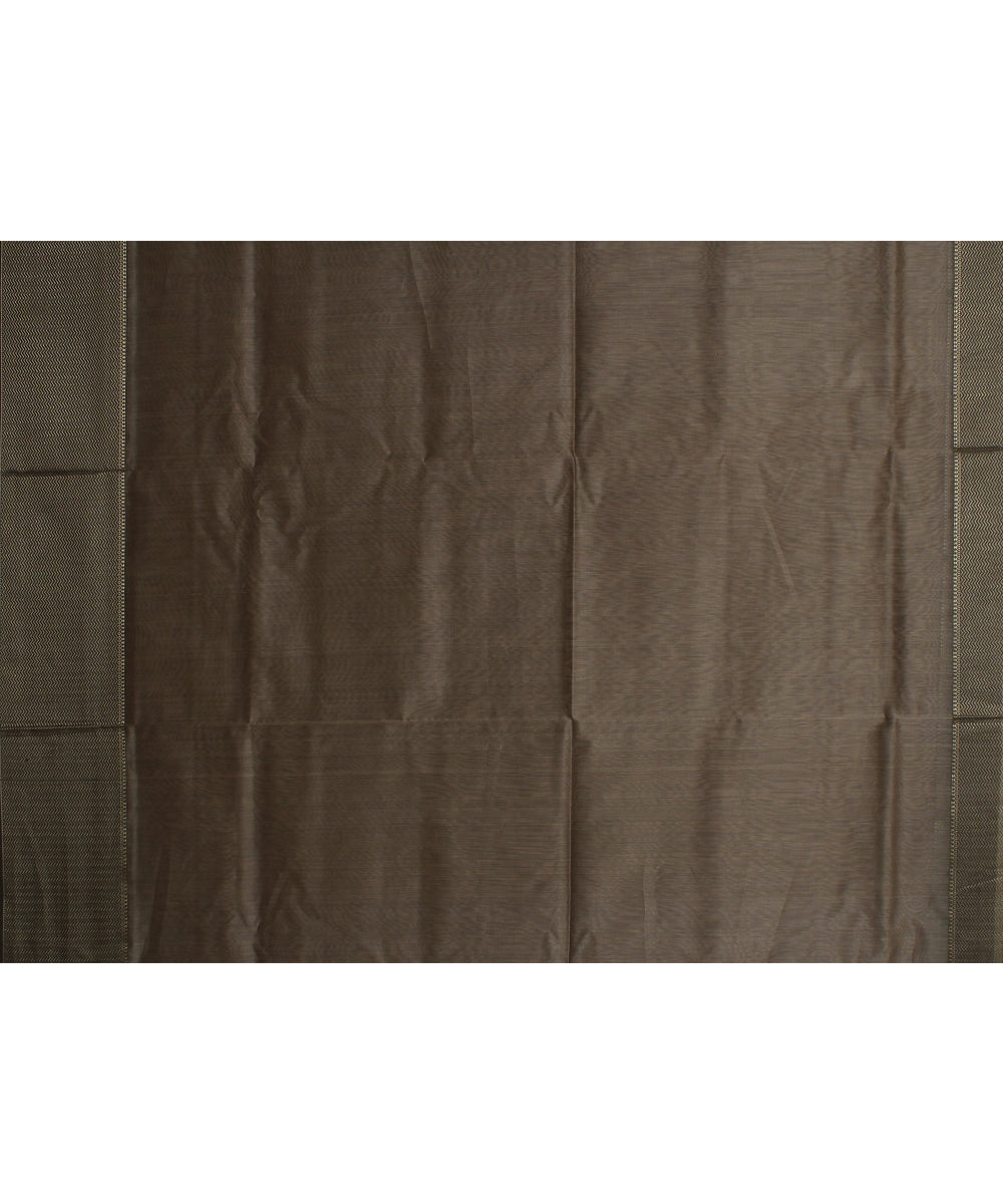 Beige grey ghicha handloom maheshwari cotton silk saree