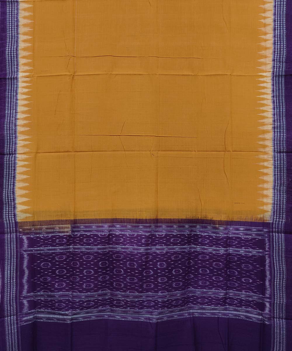 Yellow purpel handwoven cotton sambalpuri dupatta