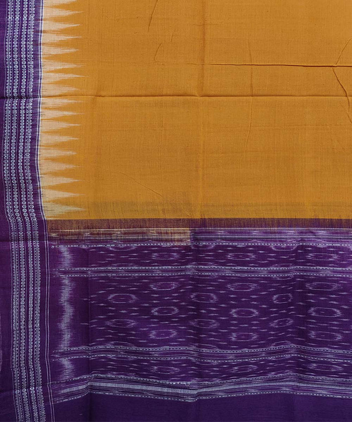 Yellow purpel handwoven cotton sambalpuri dupatta