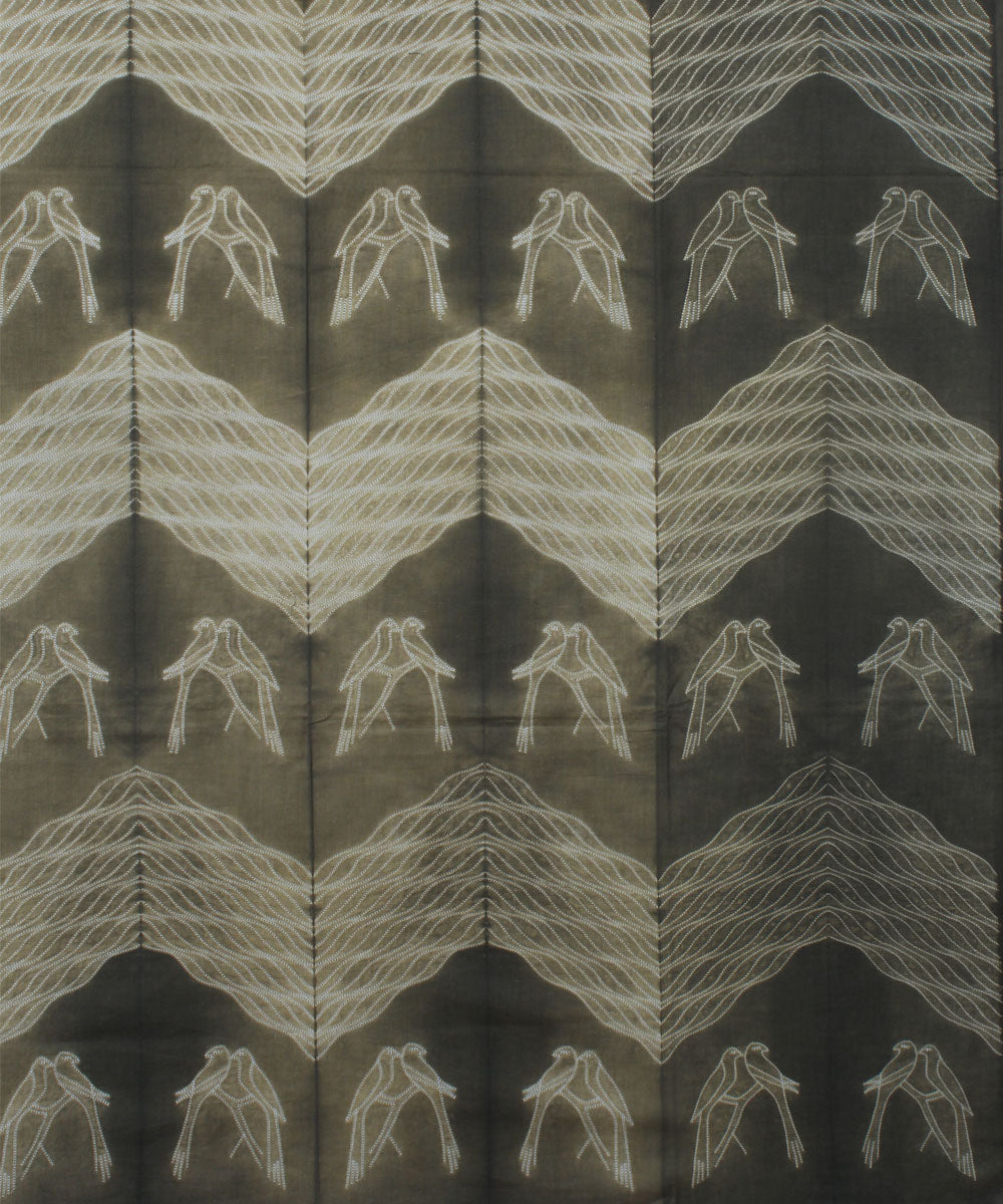 3m Grey handwoven cotton shibori kurta material