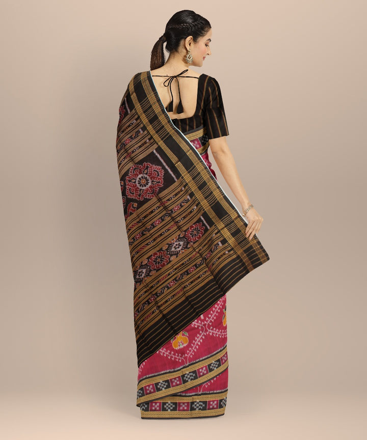 Purple black silk handloom khandua saree