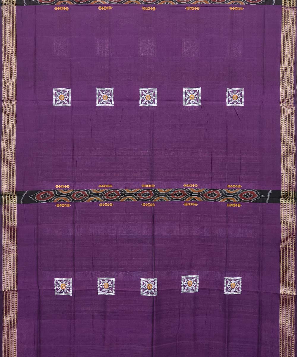 Purple black cotton handwoven bomkai saree