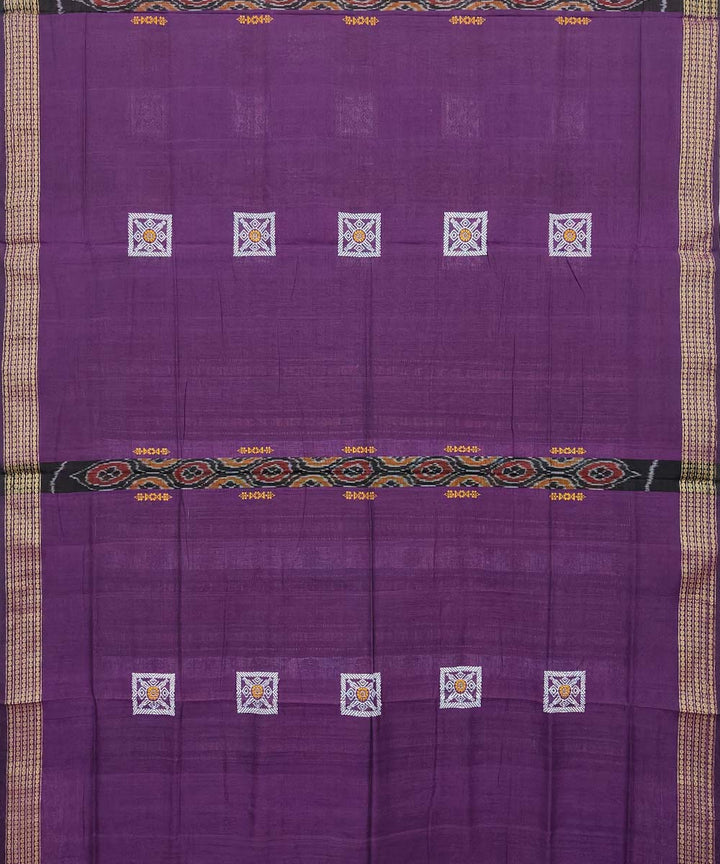 Purple black cotton handwoven bomkai saree