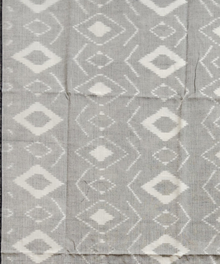 Grey black handloom pochampally ikat cotton duppatta