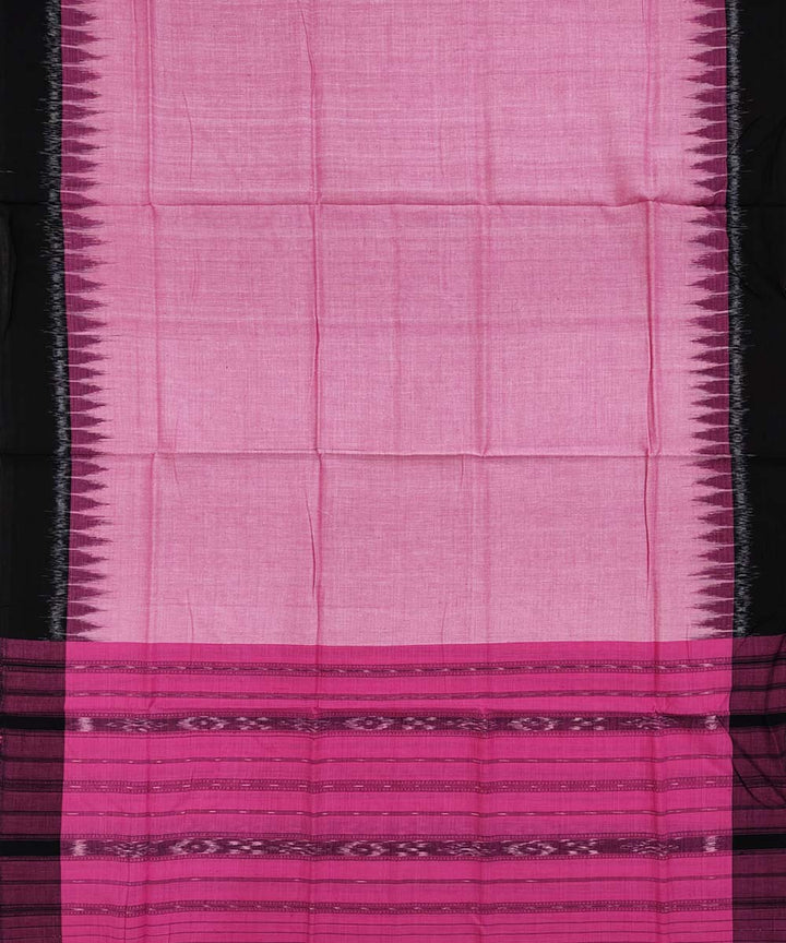 Pink black handwoven cotton nuapatna dress material