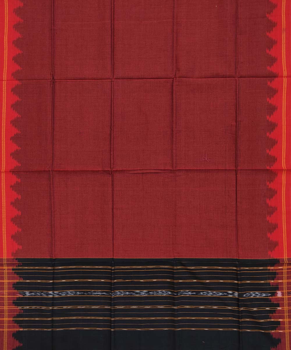 Black maroon handwoven cotton nuapatna dress material