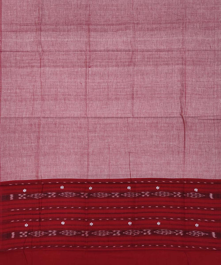 Red pink handwoven cotton nuapatna dress material