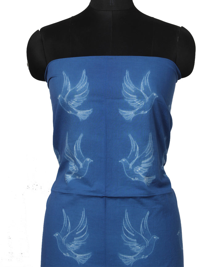 2.5m Navy blue handwoven cotton shibori kurta material