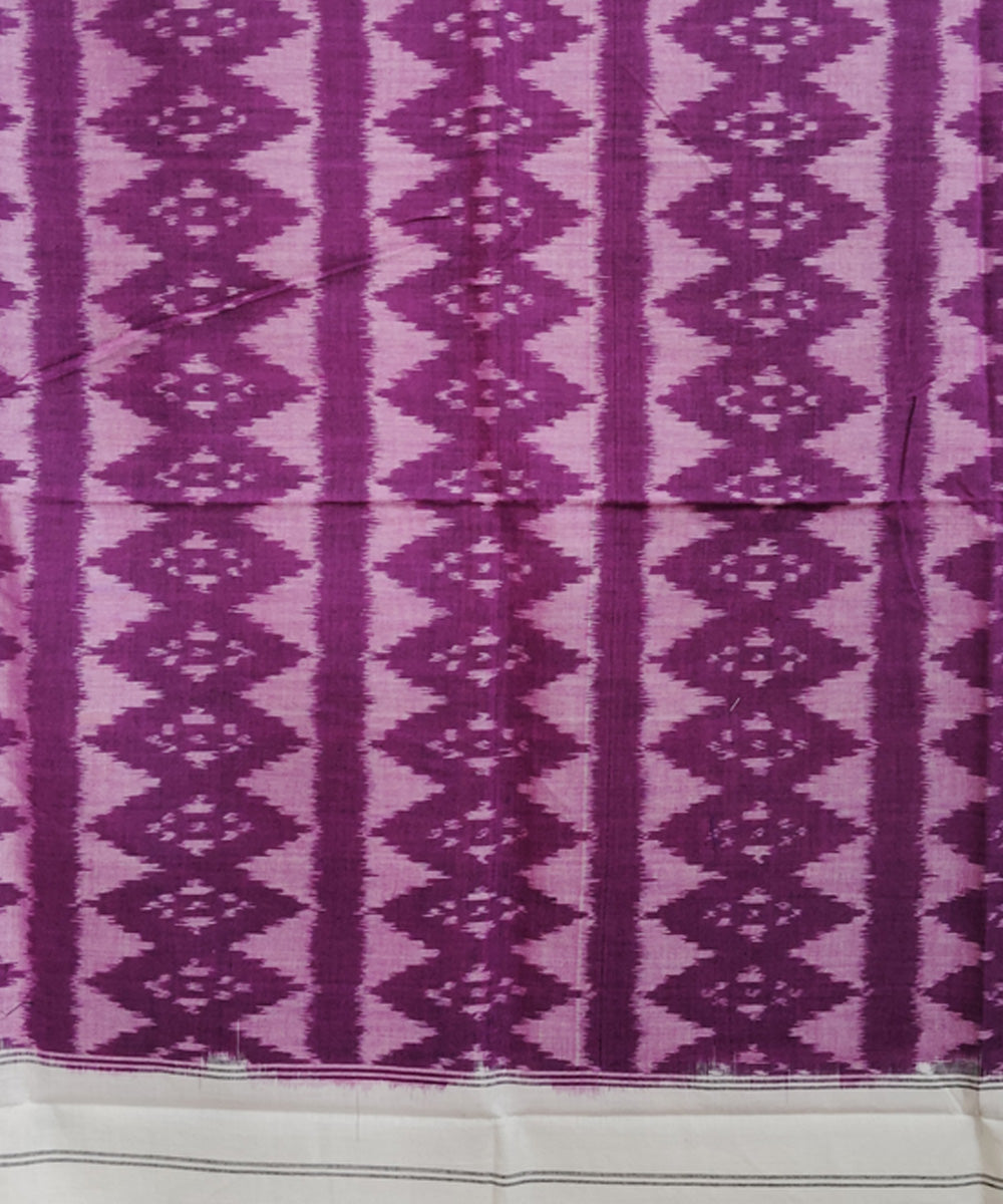 Pink purple offwhite handloom pochampally ikat cotton duppatta