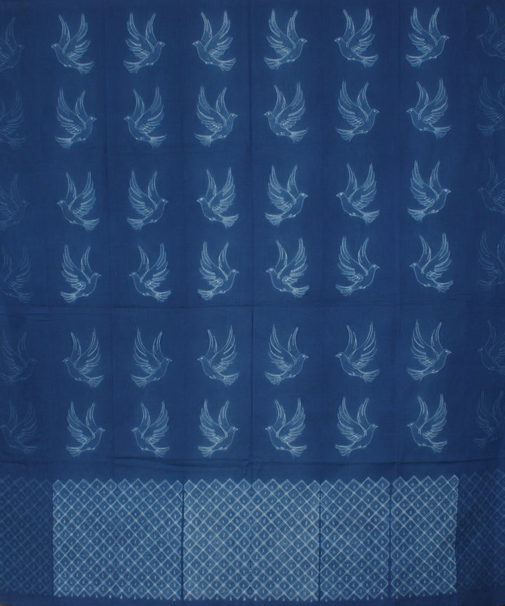 2.5m Navy blue handwoven cotton shibori kurta material