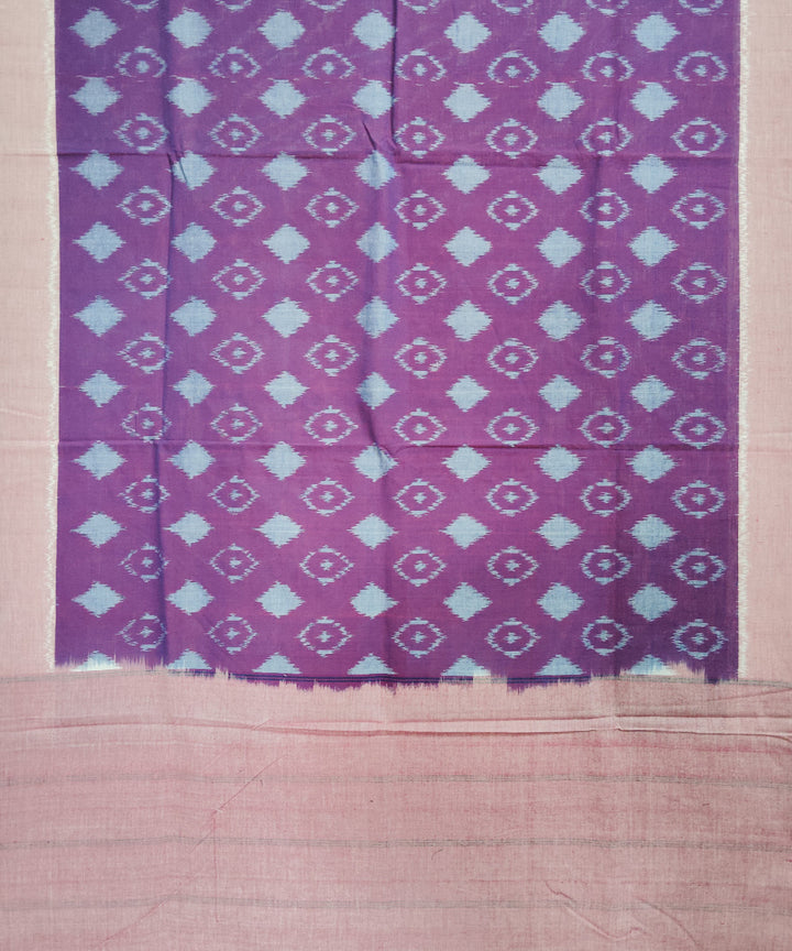 Magenta pink handloom pochampally ikat cotton duppatta