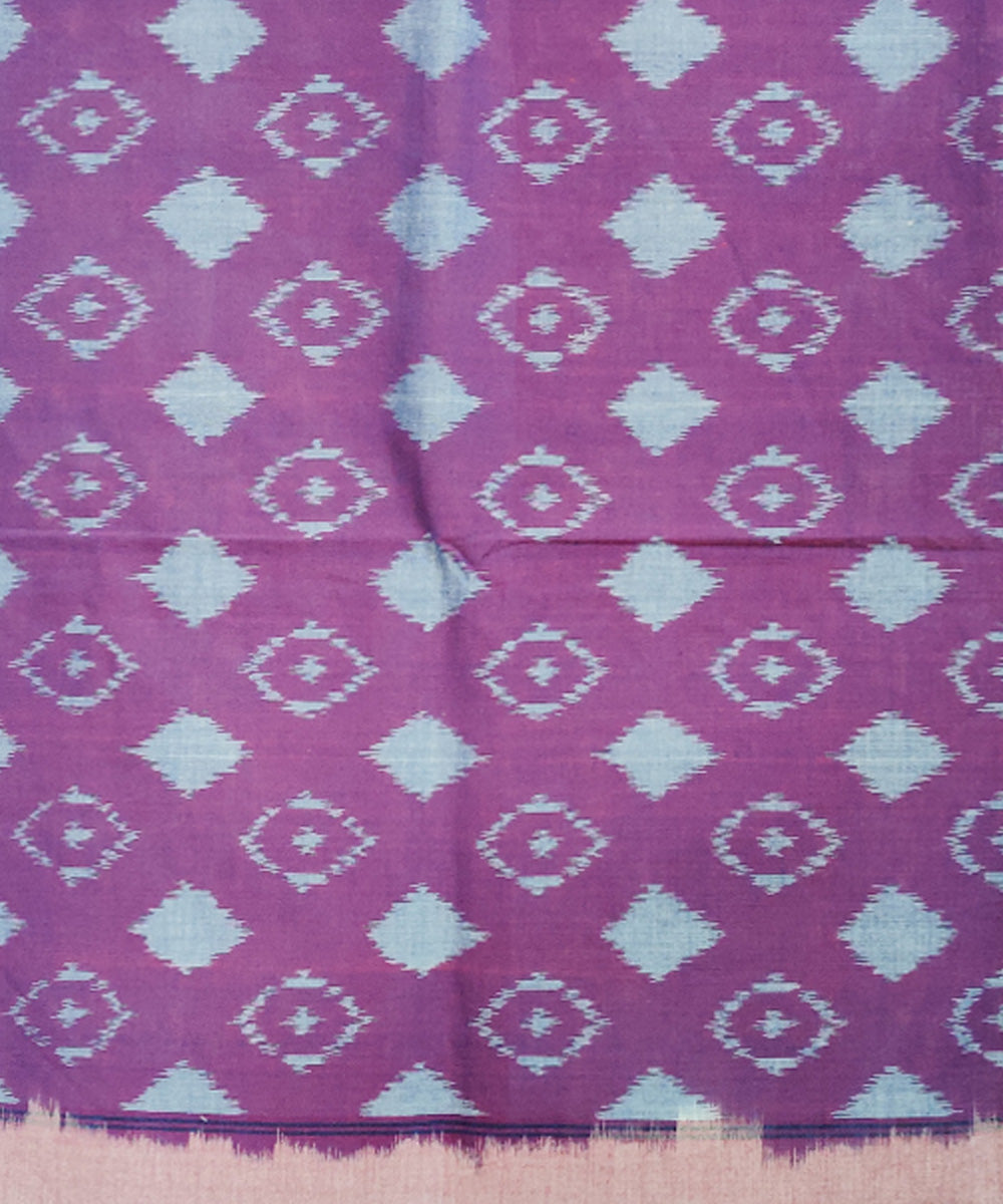 Magenta pink handloom pochampally ikat cotton duppatta