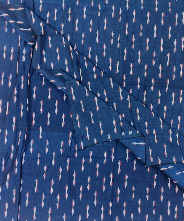 Dark blue handwoven nuapatna cotton fabric