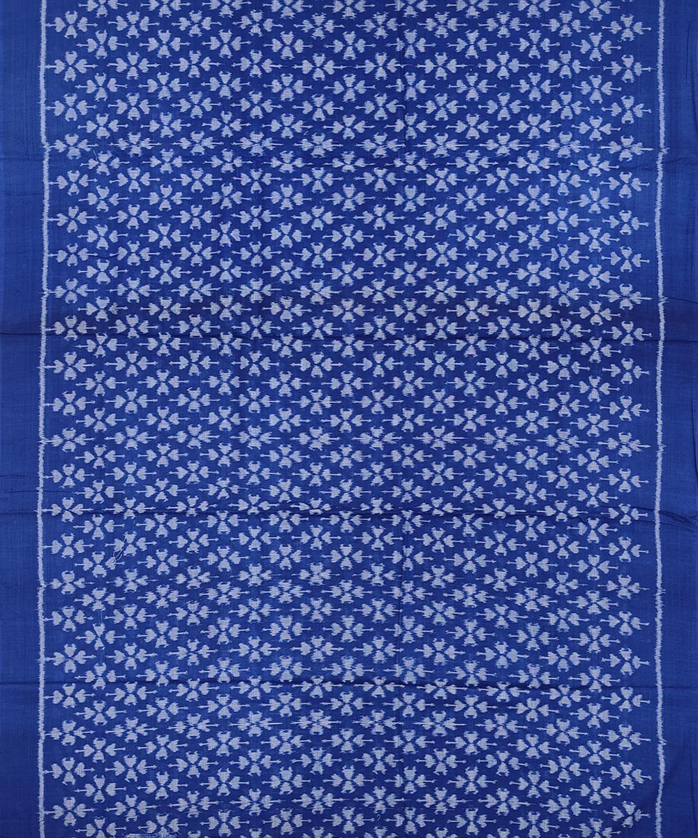 Navy blue grey handwoven cotton sambalpuri dress material