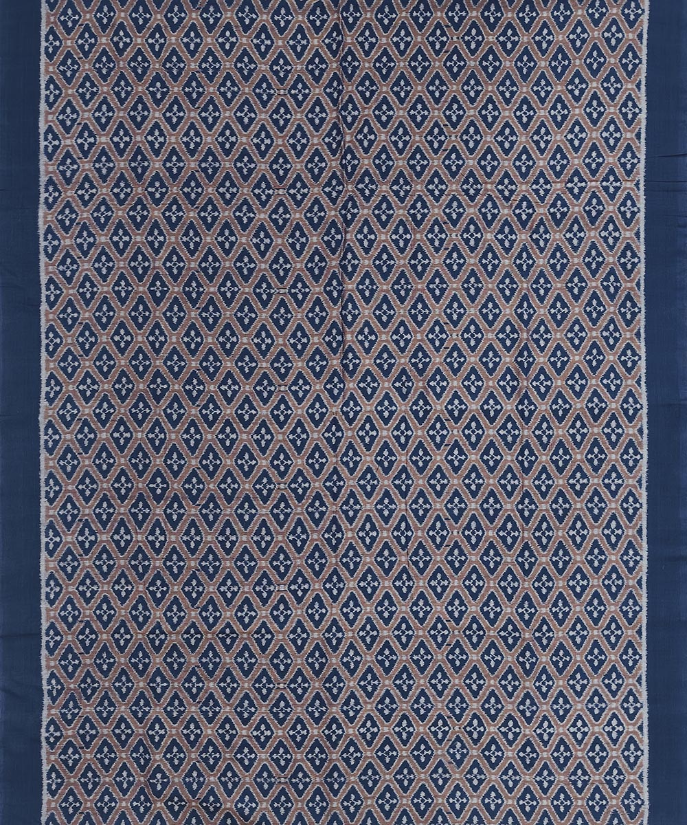Navy blue handwoven sambalpuri cotton kurta material
