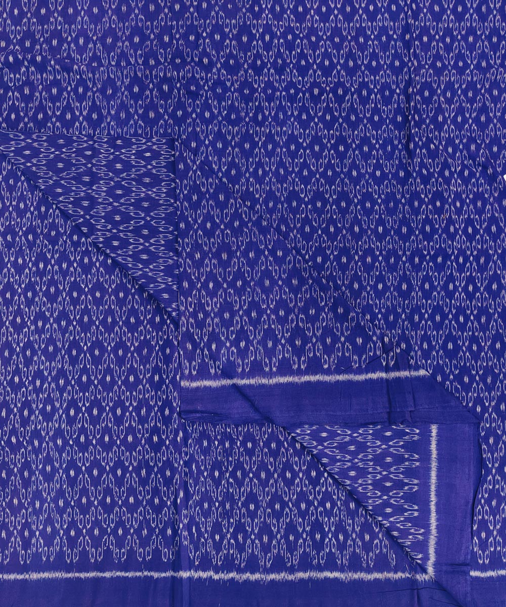 2.5 m Navy blue handwoven sambalpuri cotton kurta material