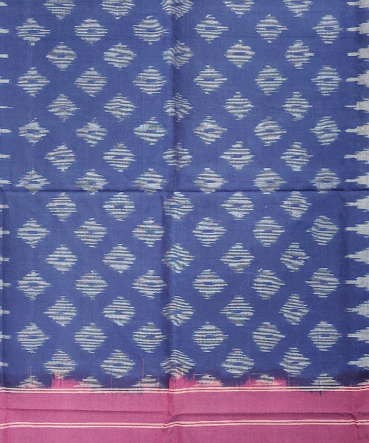 Navy blue maroon handloom pochampally ikat cotton duppatta