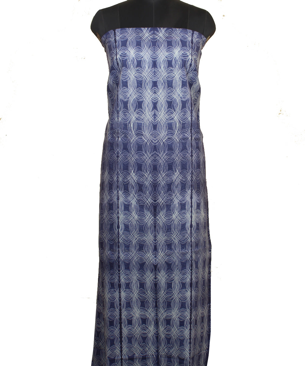 3m navy blue handwoven shibori kurta cotton material