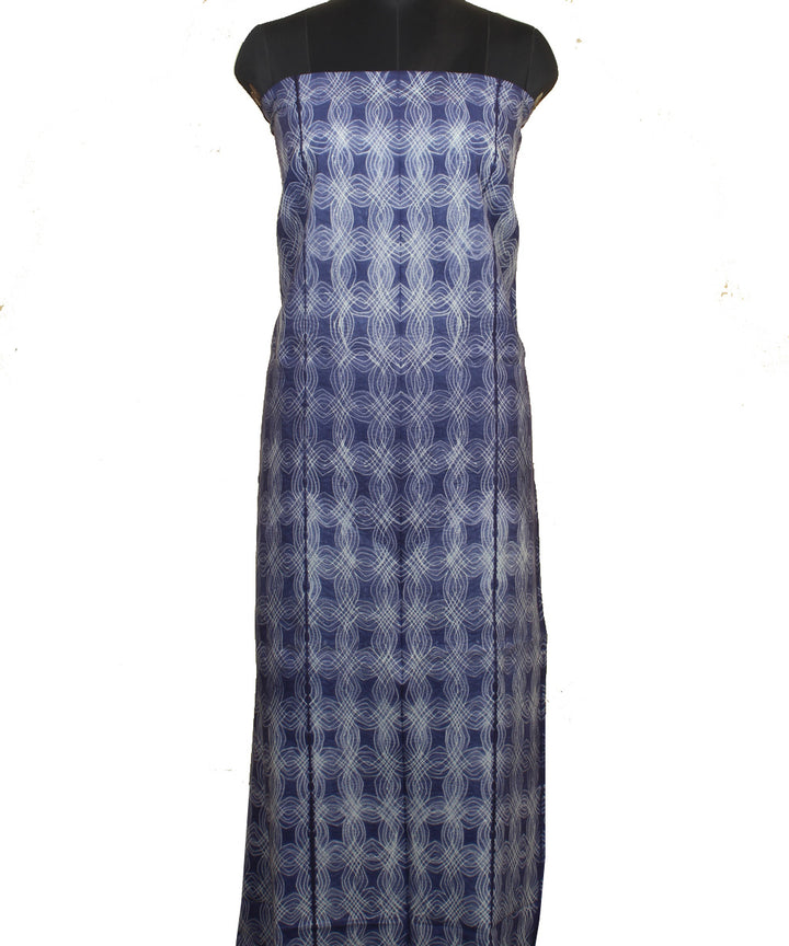 3m navy blue handwoven shibori kurta cotton material