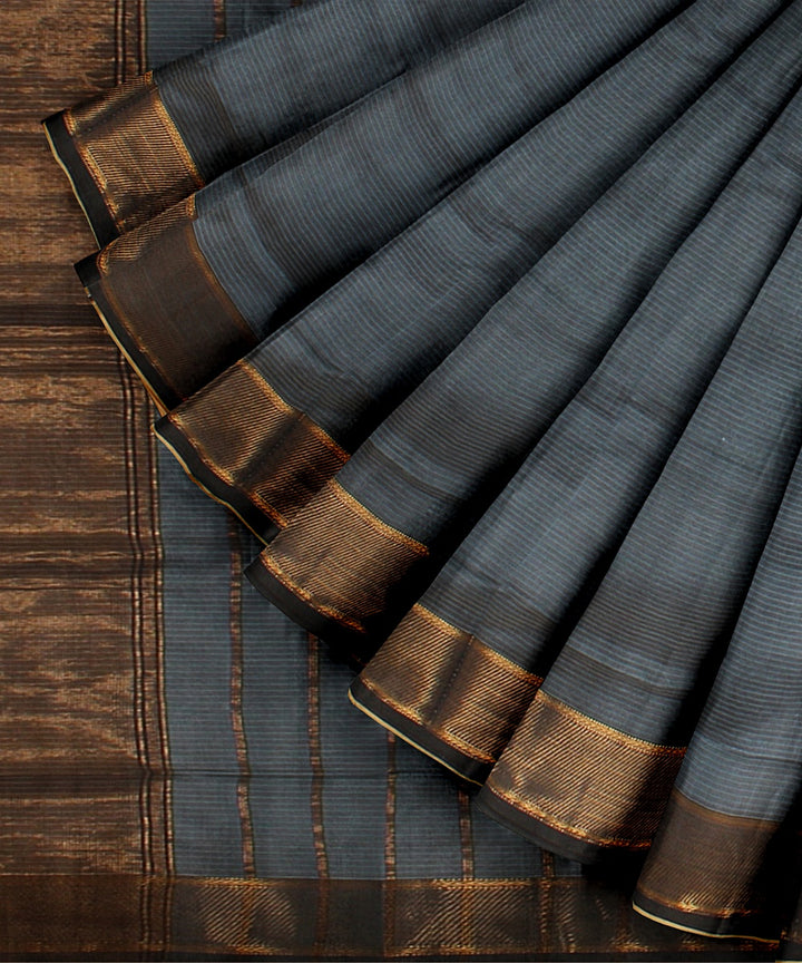 Light blue handloom maheshwari cotton silk saree