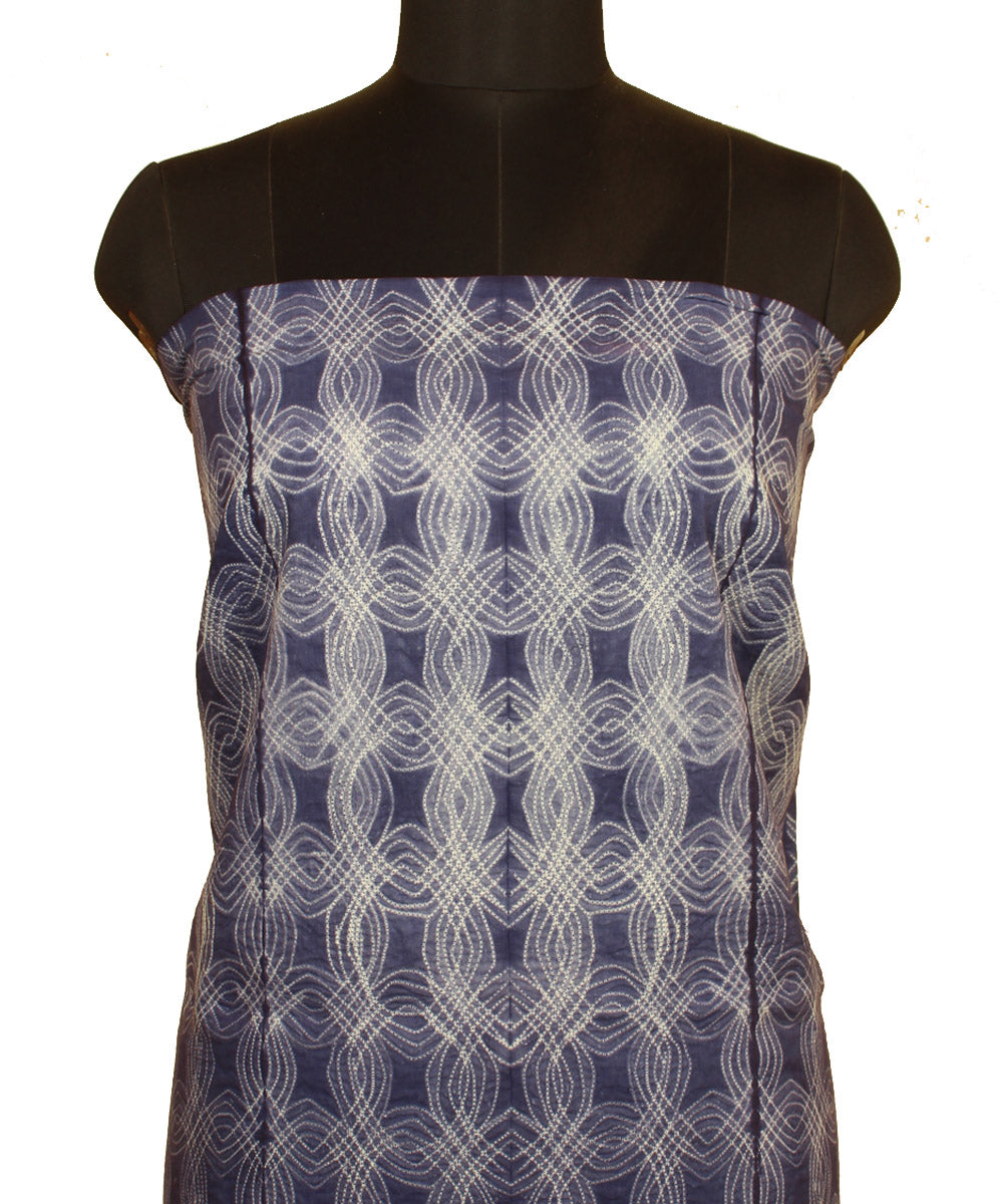 3m navy blue handwoven shibori kurta cotton material