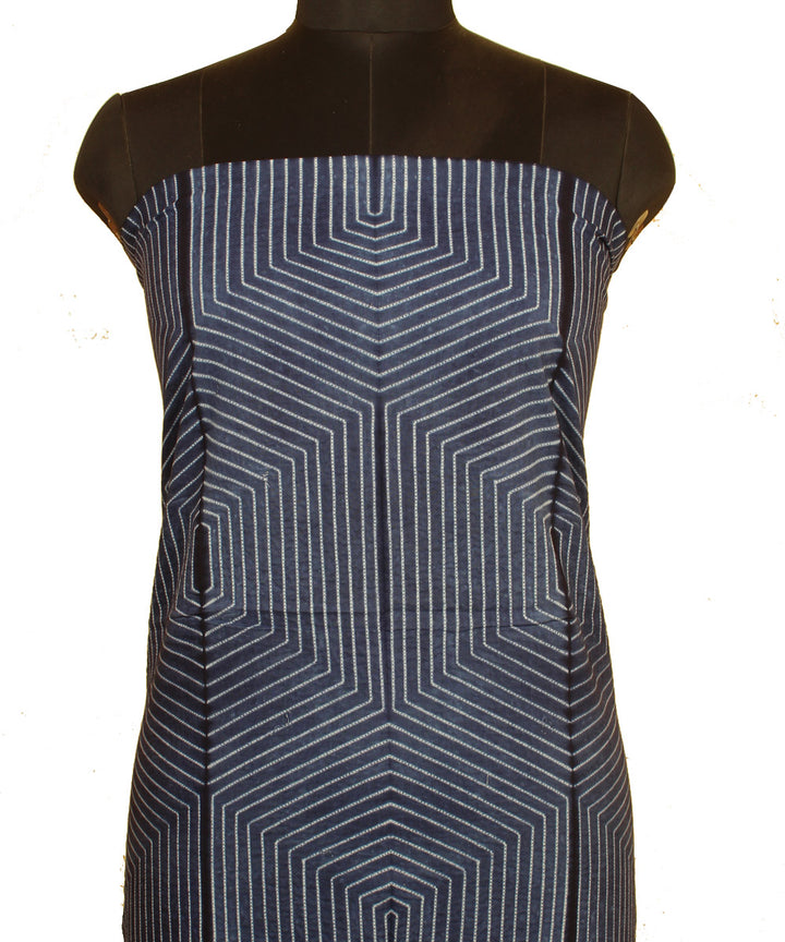 2.5m navy blue handwoven cotton shibori kurta material