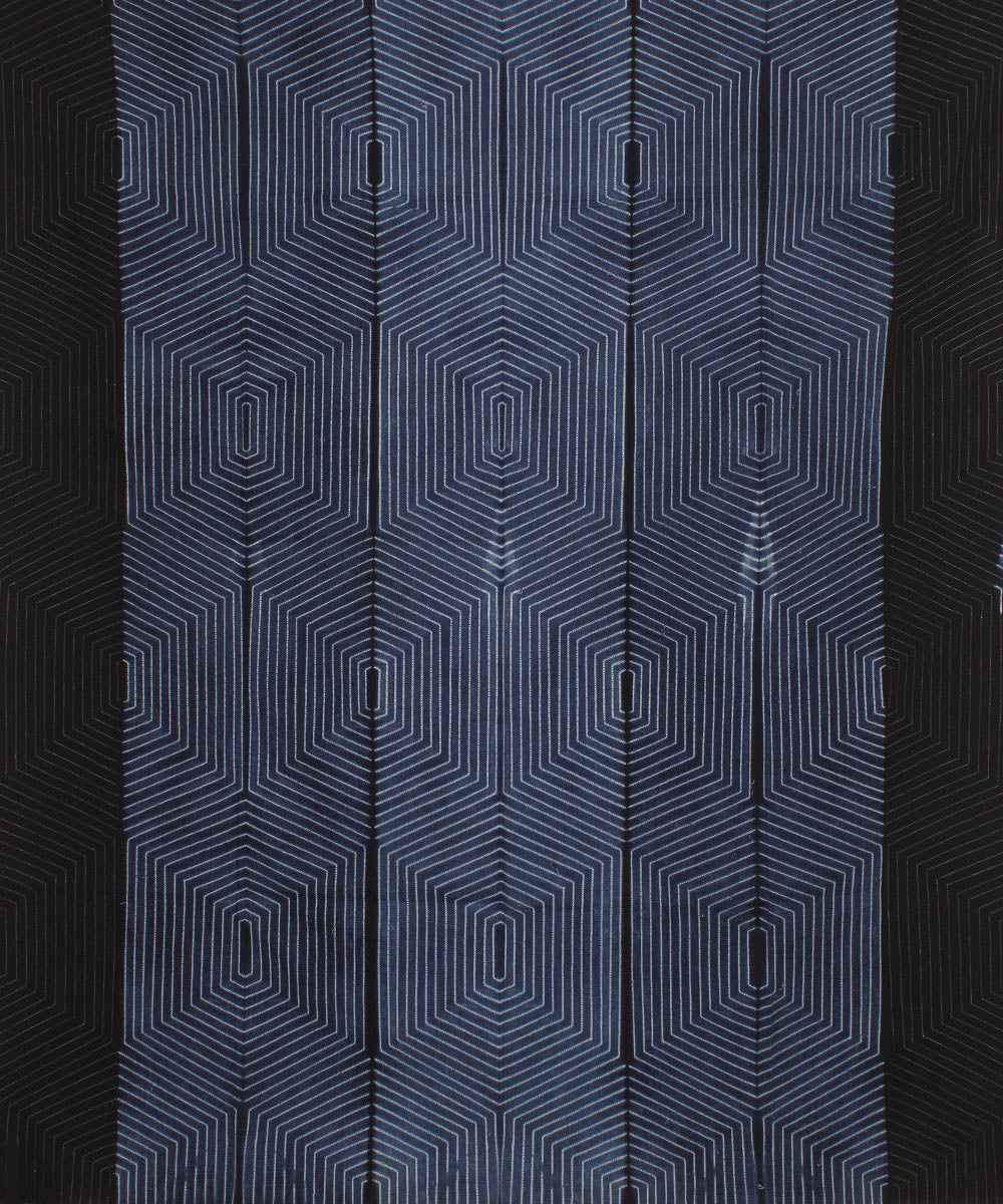 2.5m navy blue handwoven cotton shibori kurta material