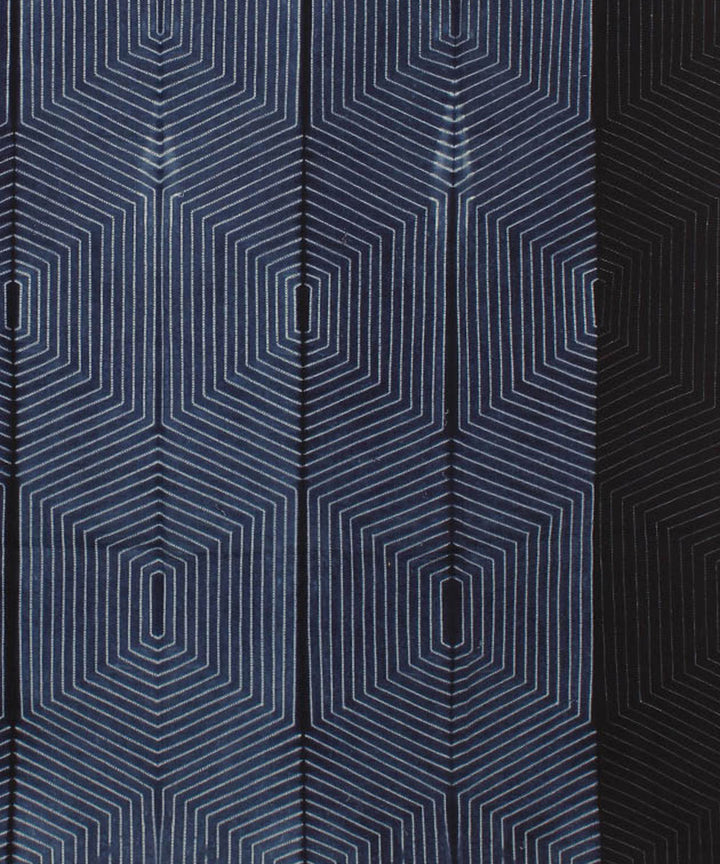 2.5m navy blue handwoven cotton shibori kurta material