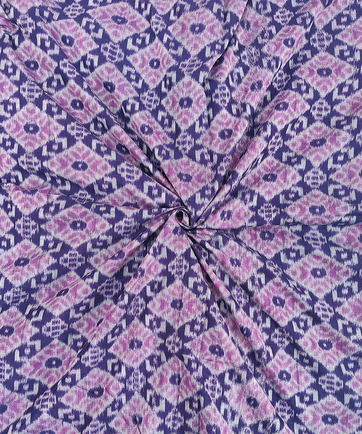 2.5 m Purple navy blue handwoven cotton sambalpuri kurta material