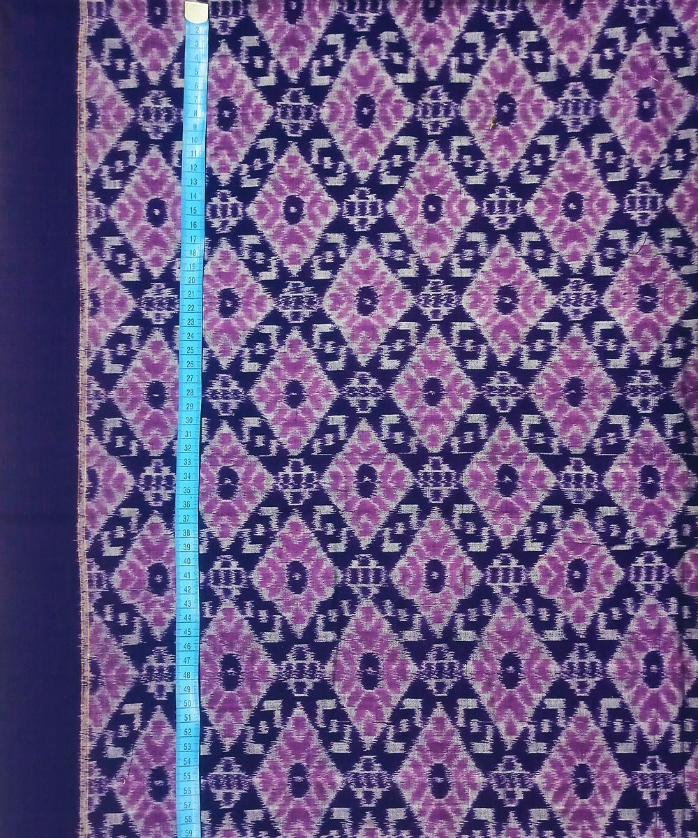 2.5 m Purple navy blue handwoven cotton sambalpuri kurta material
