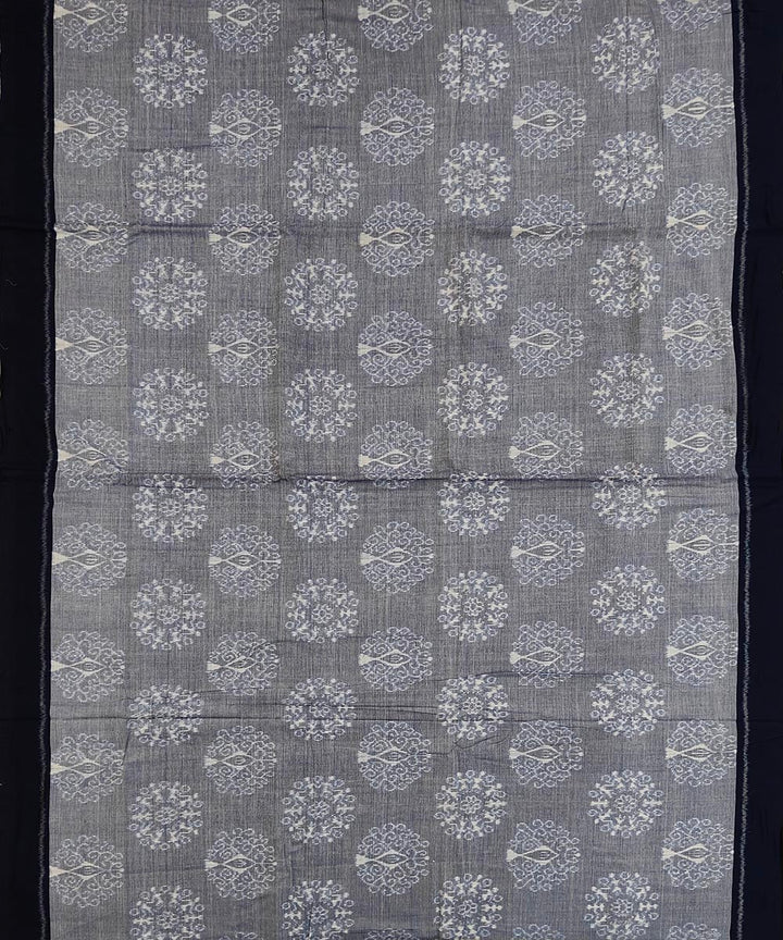 2.5 m Grey black handwoven cotton sambalpuri kurta material