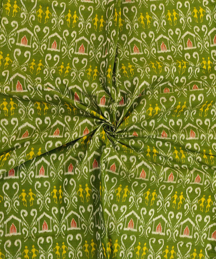 2.5 m Olive green handwoven cotton sambalpuri kurta material