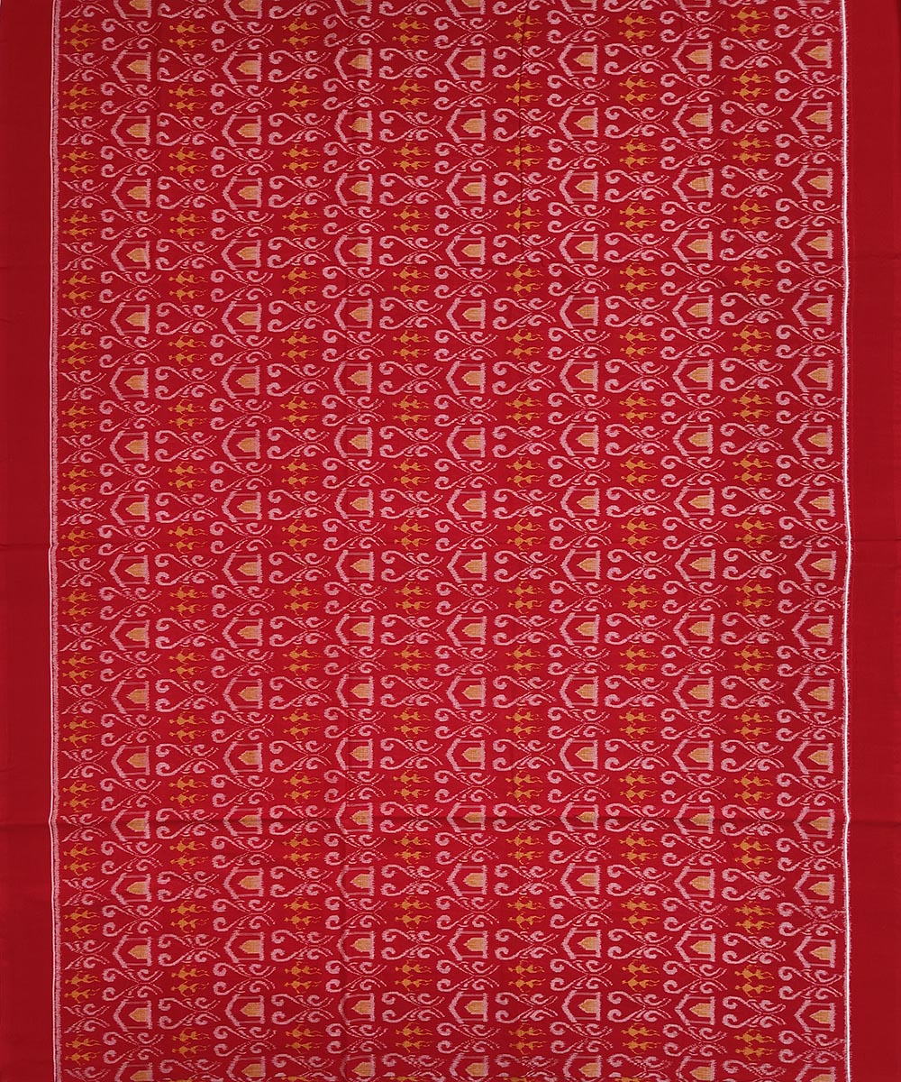2.5 m Red handwoven sambalpuri cotton kurta material