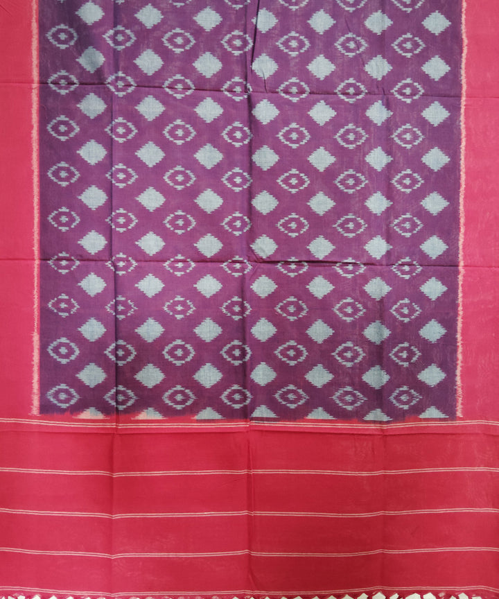 Purple red handloom pochampally ikat cotton duppatta