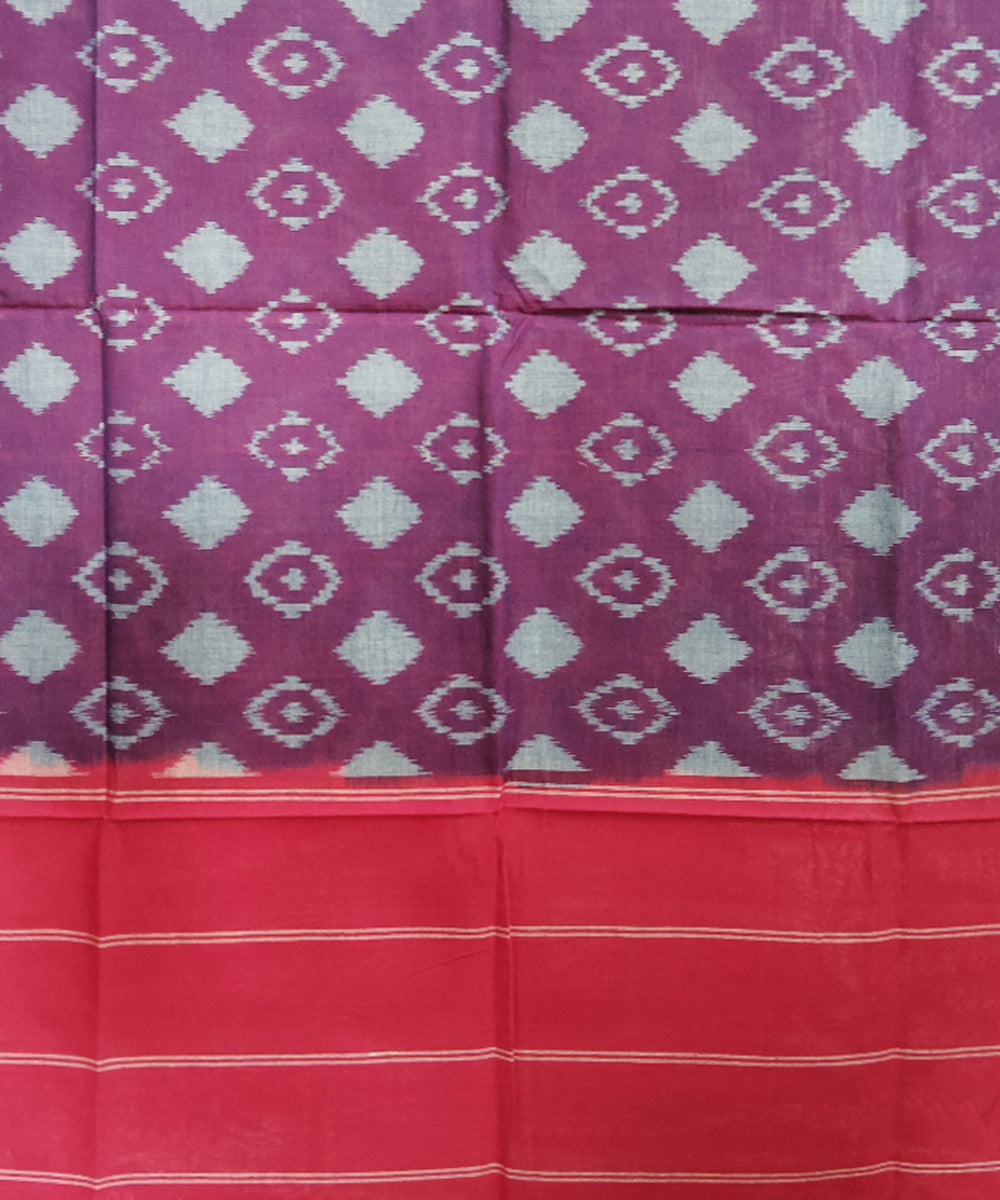 Purple red handloom pochampally ikat cotton duppatta