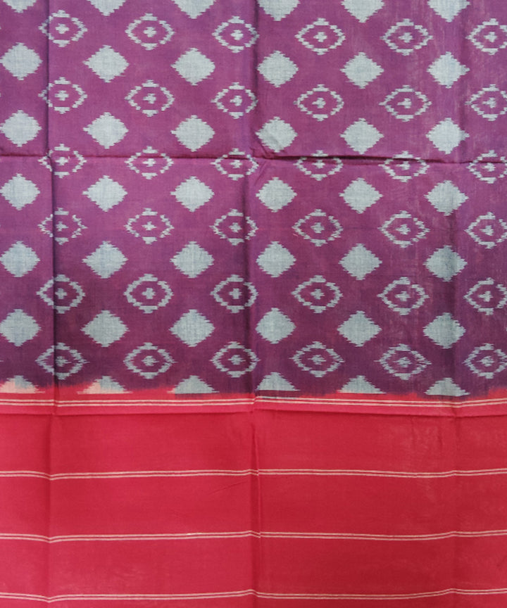 Purple red handloom pochampally ikat cotton duppatta