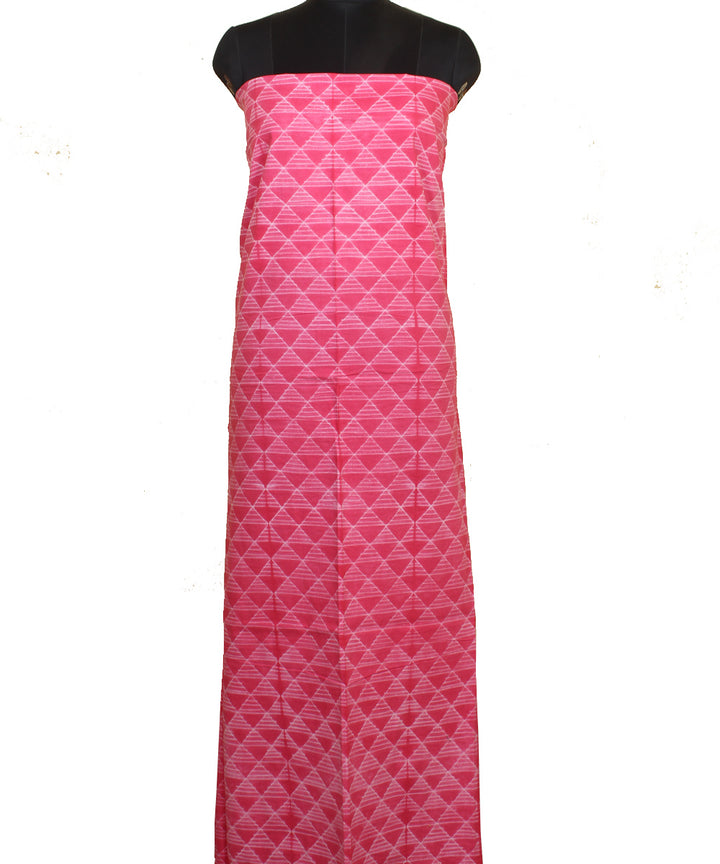 3m pink handwoven cotton shibori kurta material