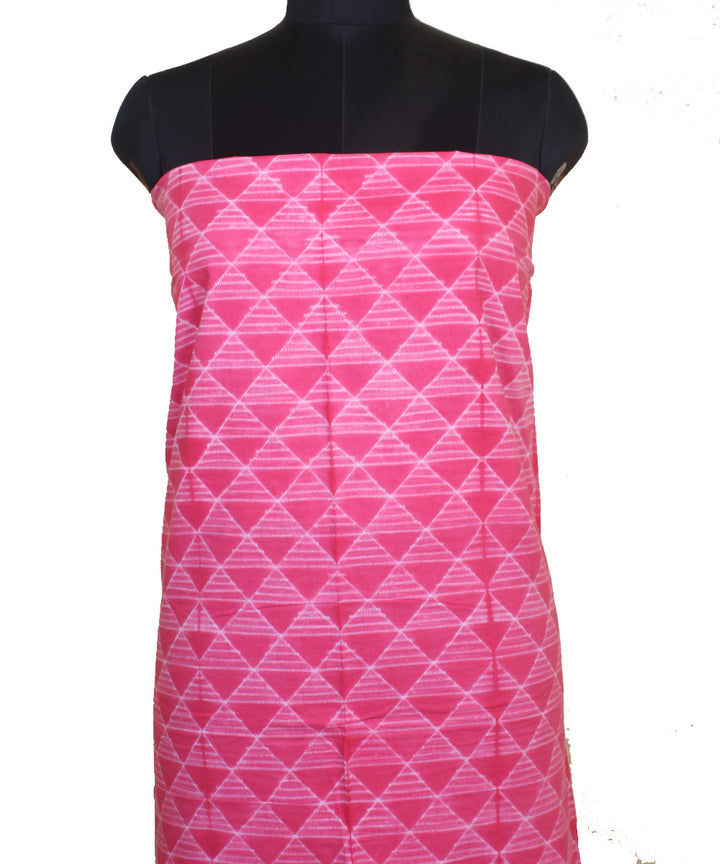 3m pink handwoven cotton shibori kurta material