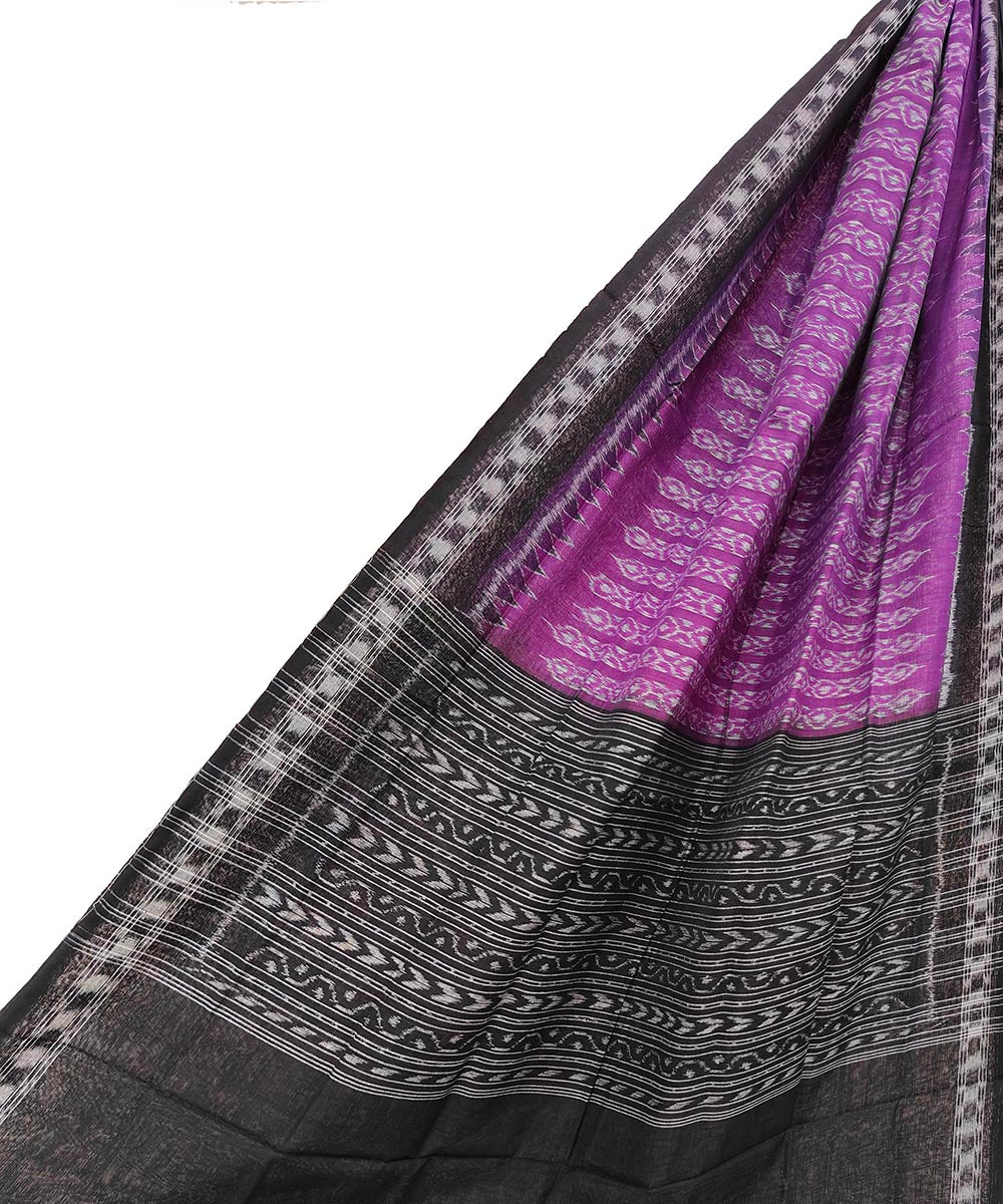 Purple black handwoven sambalpuri cotton dupatta