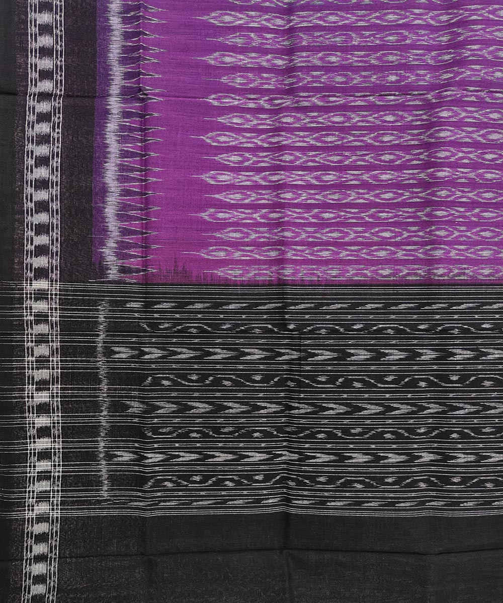 Purple black handwoven sambalpuri cotton dupatta