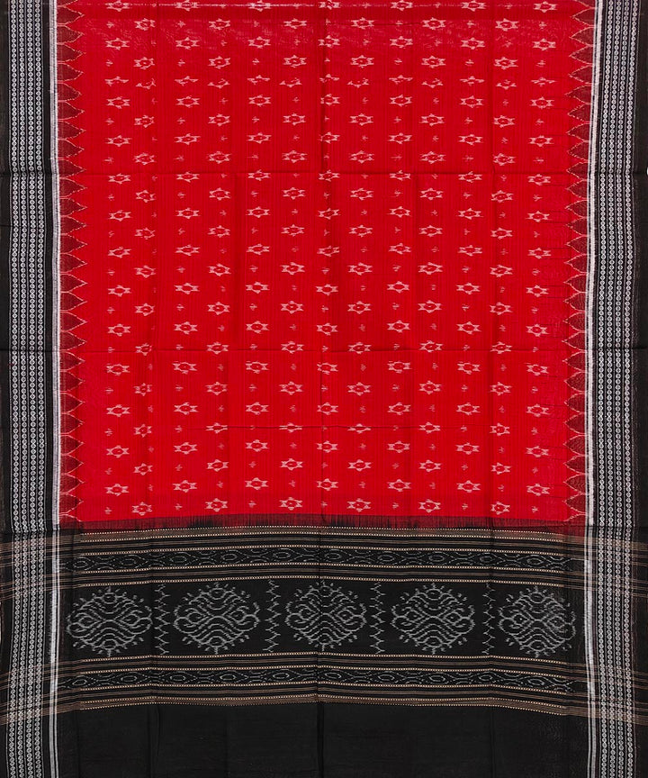 Red black handwoven sambalpuri cotton dupatta