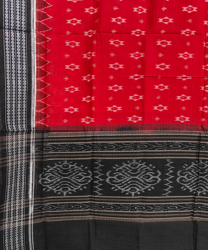 Red black handwoven sambalpuri cotton dupatta