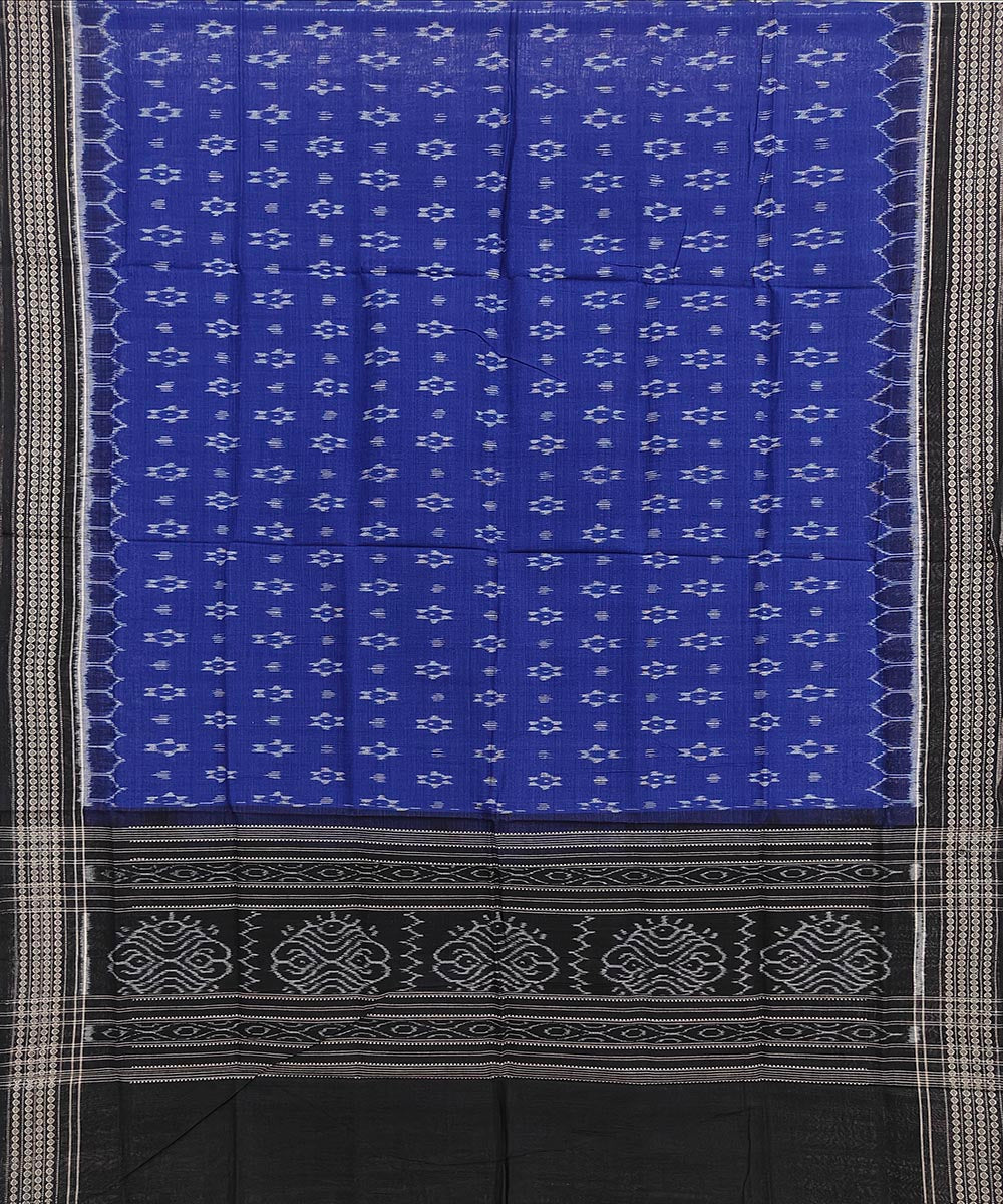 Blue black handwoven cotton sambalpuri dupatta