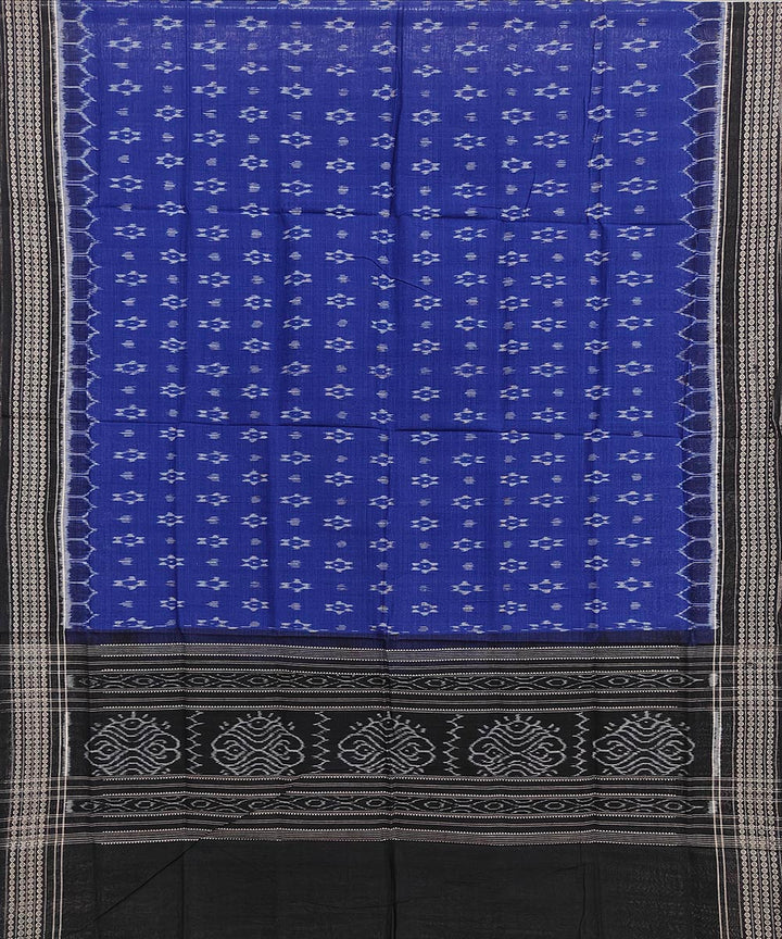Blue black handwoven cotton sambalpuri dupatta