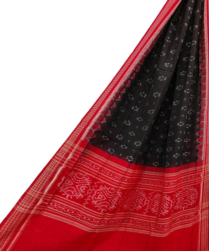 Black red handwoven cotton sambalpuri dupatta