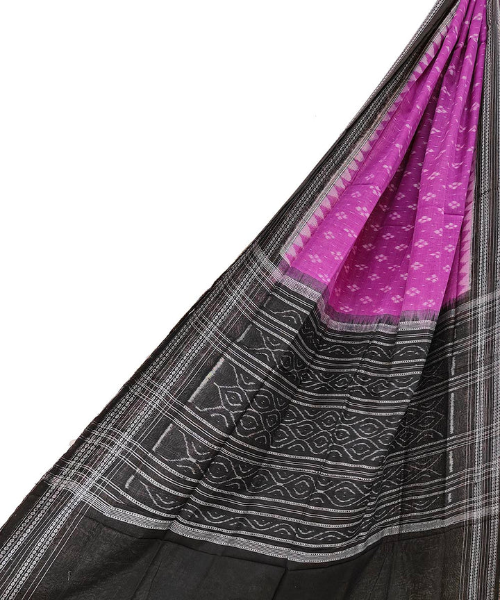 Purple black handwoven cotton sambalpuri dupatta