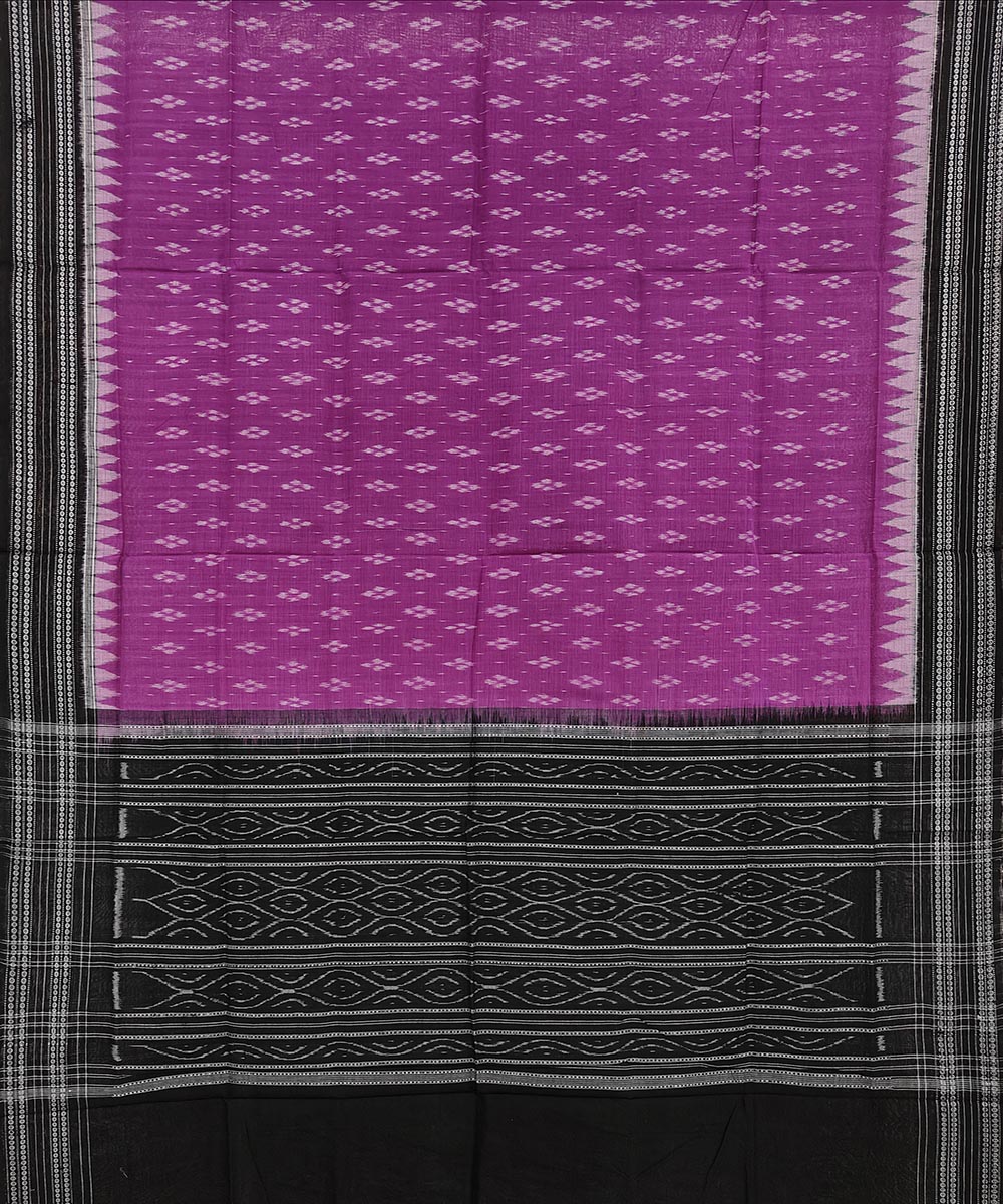 Purple black handwoven cotton sambalpuri dupatta