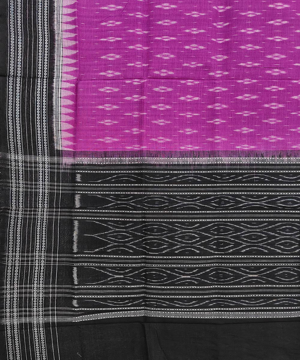 Purple black handwoven cotton sambalpuri dupatta